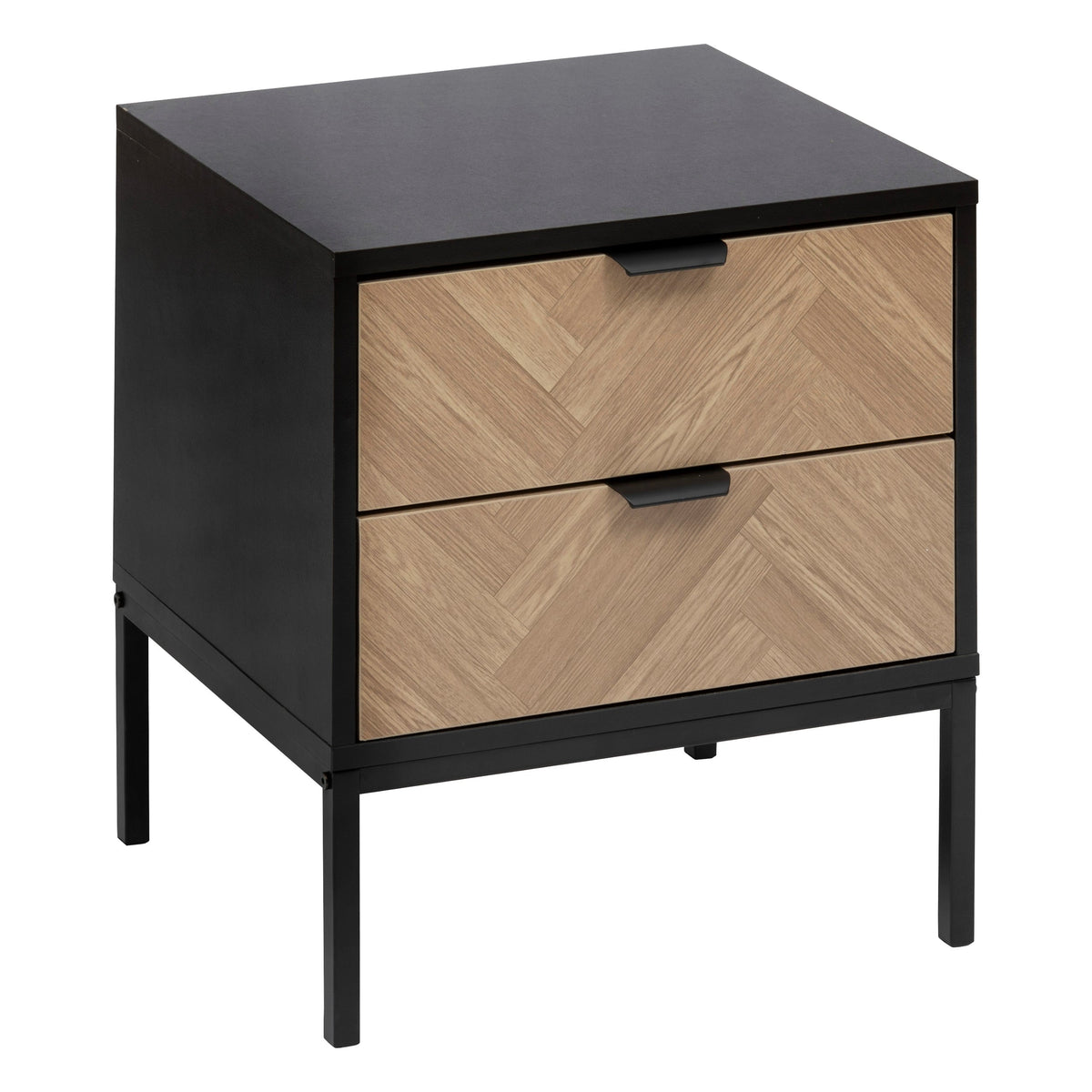 Chevrons 2-Drawer Bedside Table