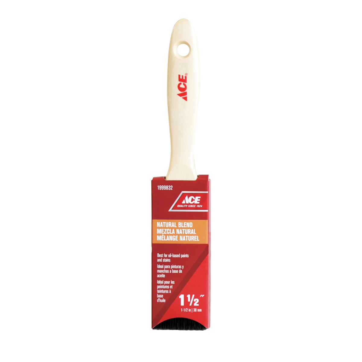 ACE PAINT BRUSH SELECT 1.5IN NATURAL BLEND WOOD HANDLE