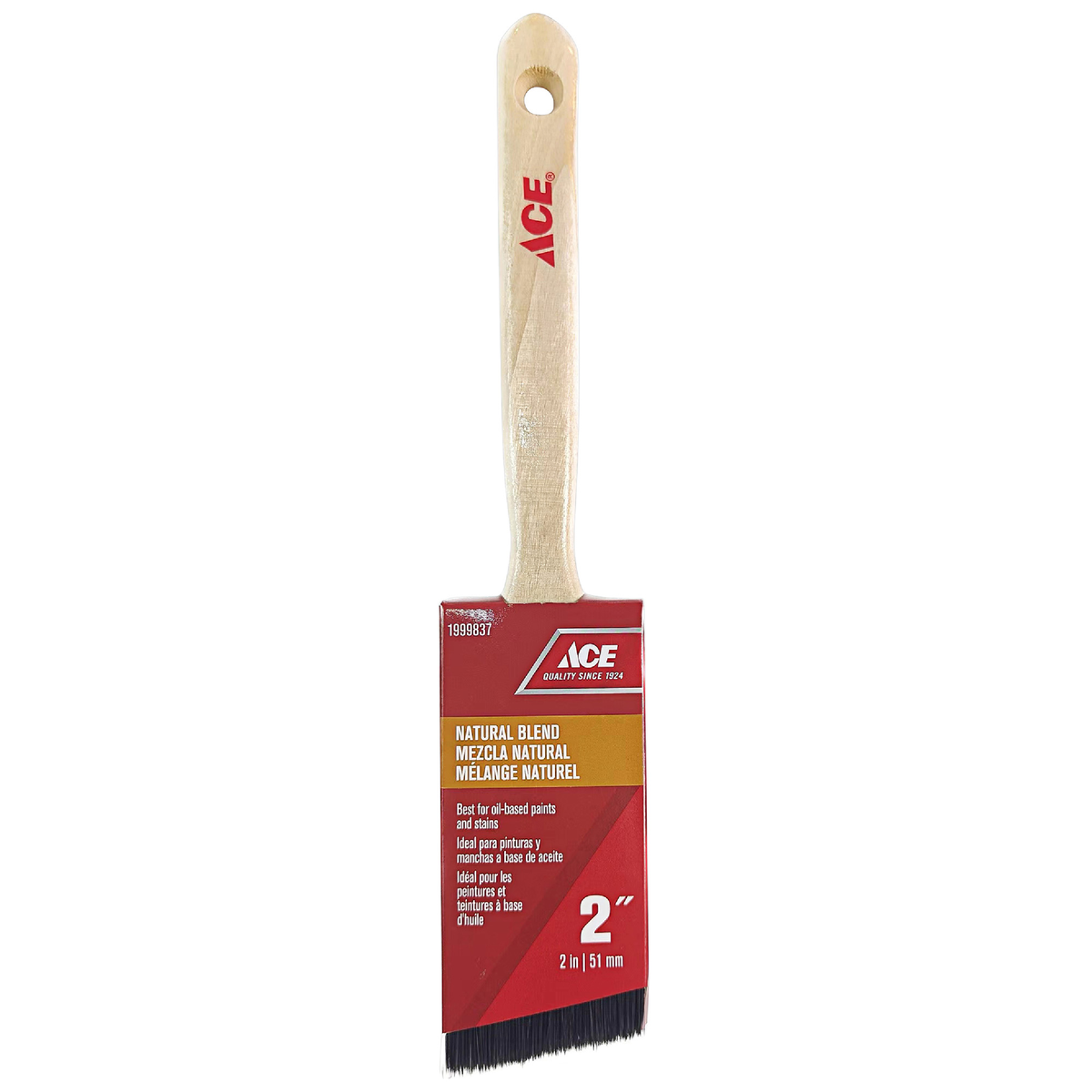 ACE PAINT BRUSH SELECT ANGLED 2IN NATURAL BLEND WOOD HANDLE