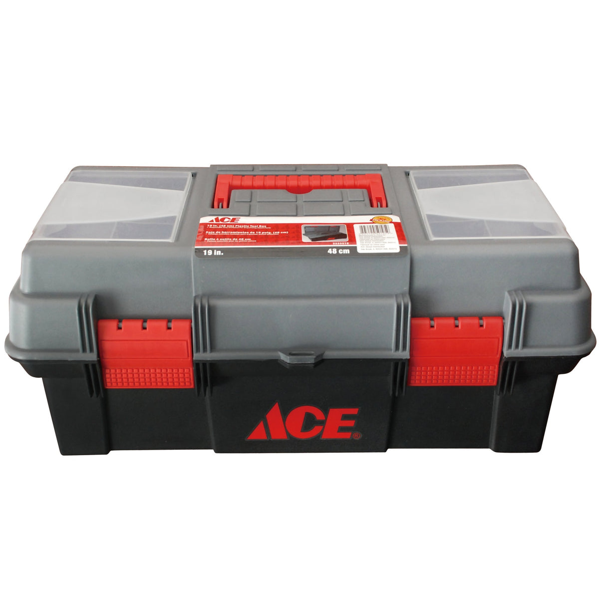 PLASTIC TOOL BOX WITH REMOVABLE PARTS TRAY 19IN (48CM) ACE