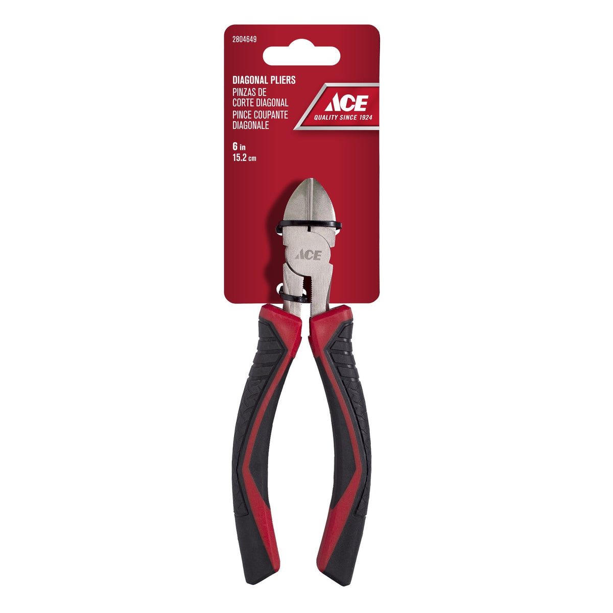 DIAGONAL CUTTING PLIERS 15CM (6IN) TPR GRIP HANDLE ACE