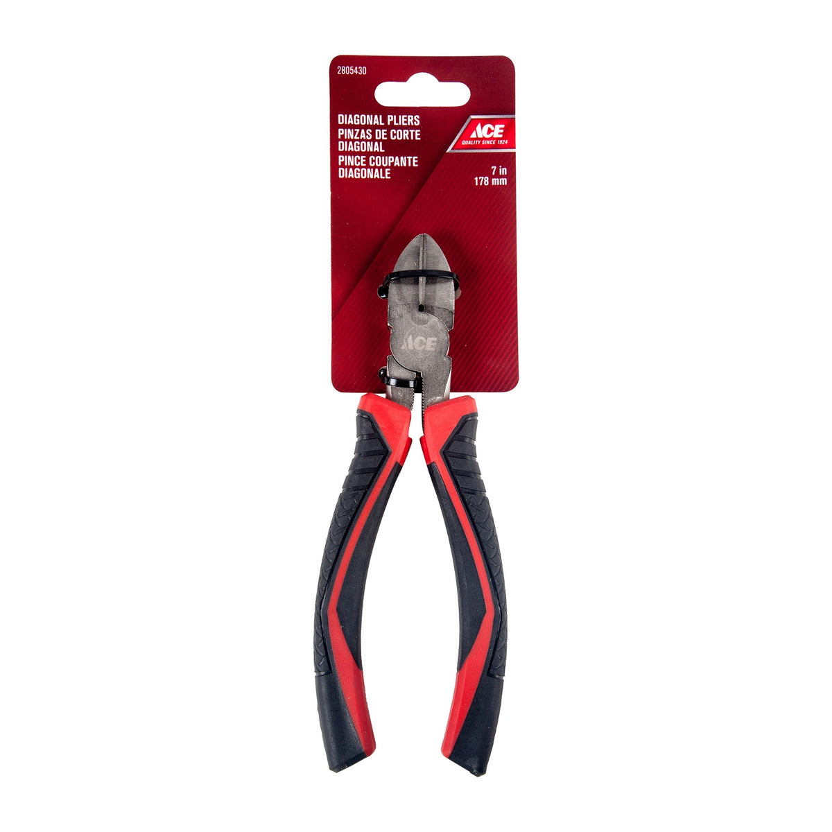 DIAGONAL CUTTING PLIERS 18CM (7IN) TPR GRIP HANDLE ACE