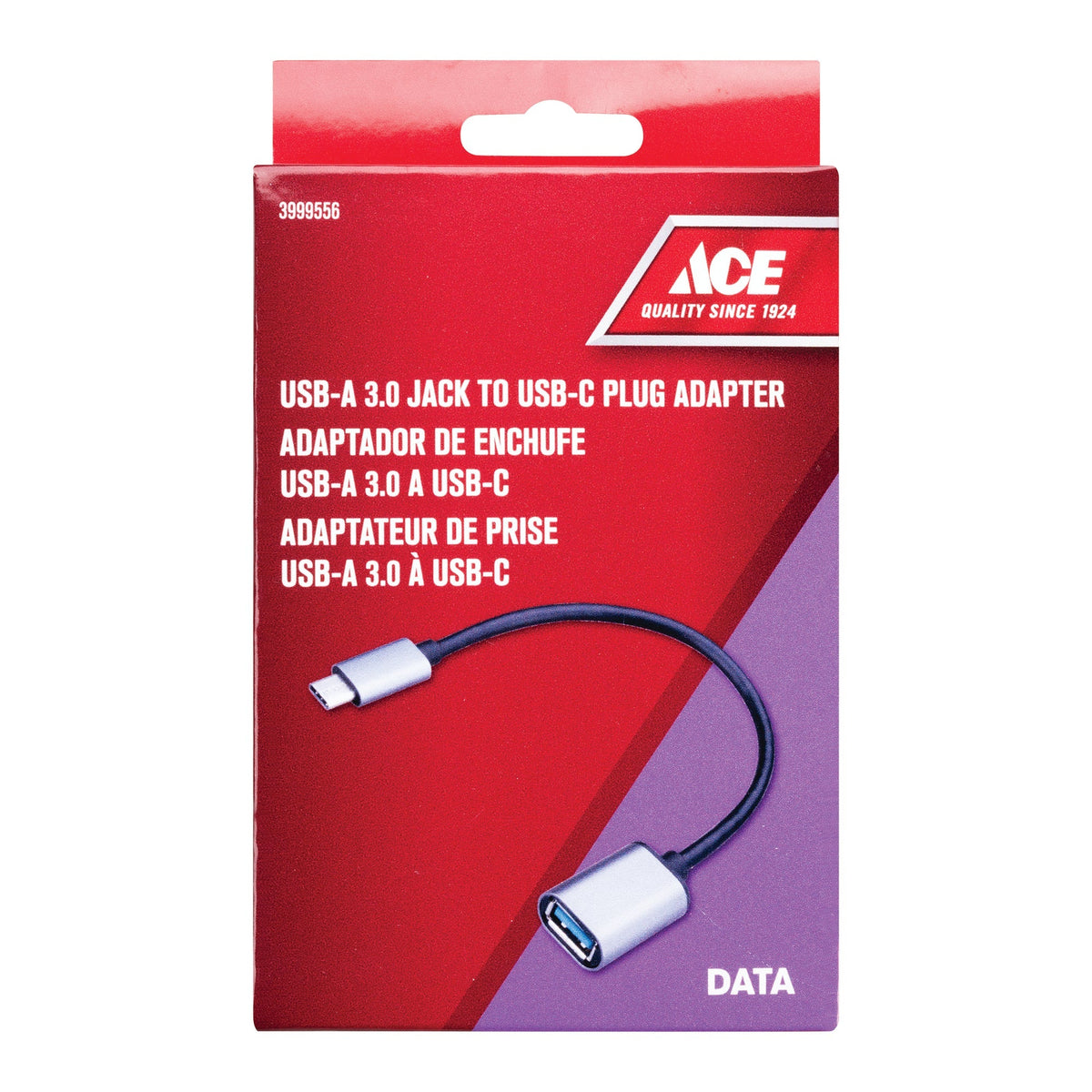 ACE USB-A 3.0 JACK TO USB-C PLUG ADAPTER 5 GBPS