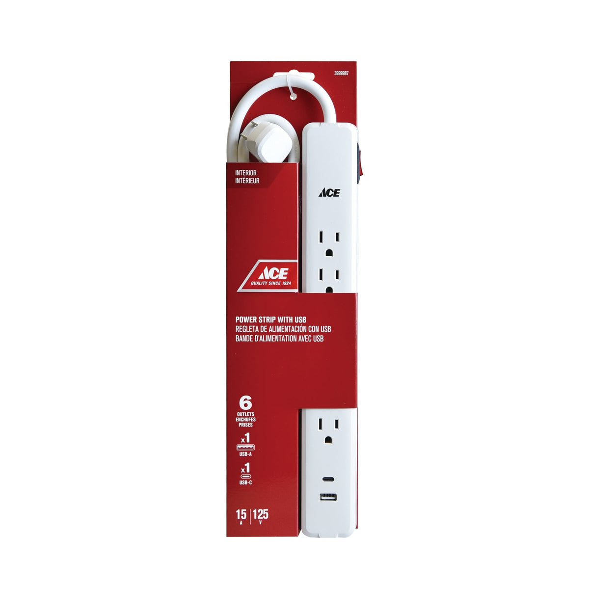 ACE POWERSTRIP 6 OUTLET WITH USB