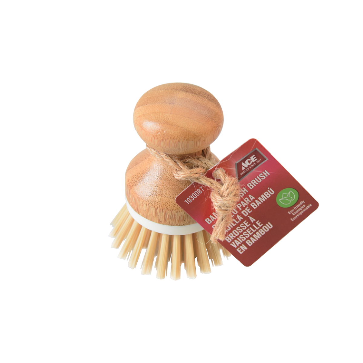 BRUSH PALM DISH ROUND BAMBOO HANDLE ACE