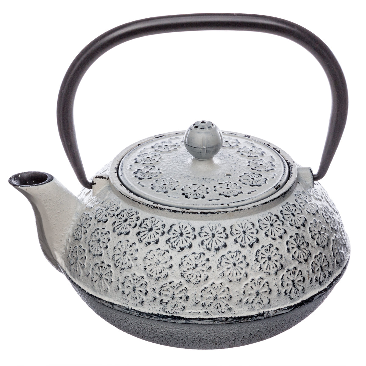 FOLK WHITE CAST IRON TEAPOT 1L