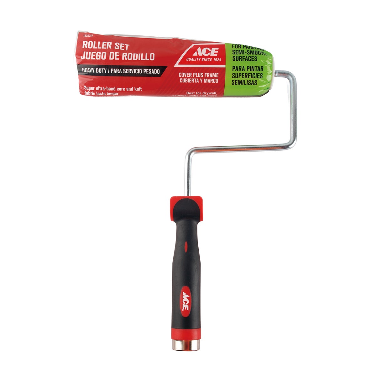 ROLLER COVER AND FRAME PLUS PROFESSIONAL 22.9CM (9IN) 9.53MM (3/8IN) NAP POLYESTER ZINC PLATED ACE