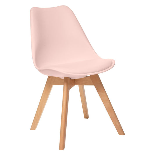 Baya Polypropylene Chair – Powder Pink/Natural