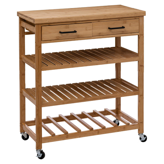 Linha Bamboo Rolling Cart – Black
