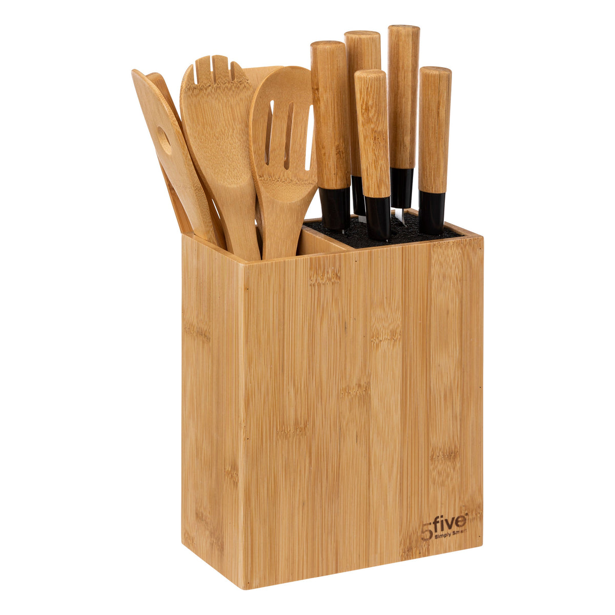 BAMBOO 5 KNIVES BLOCK+4 UTEN5