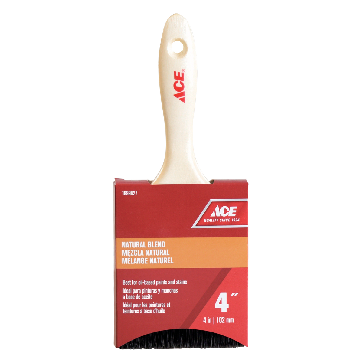 ACE PAINT BRUSH 4IN NATURAL BLEND WOOD HANDLE