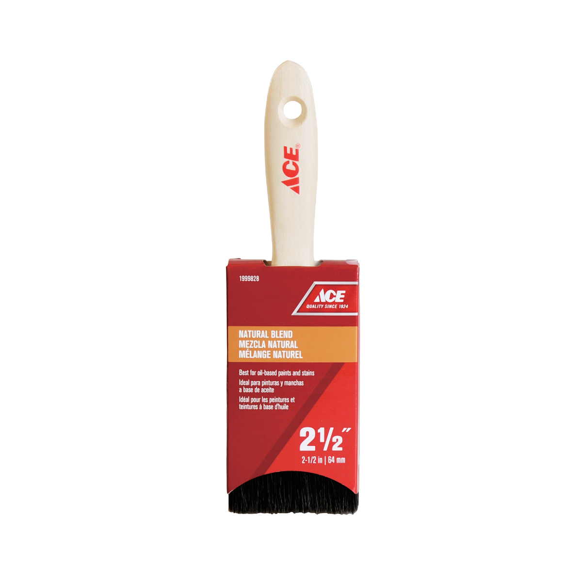 ACE PAINT BRUSH 2.5IN NATURAL BLEND WOOD HANDLE