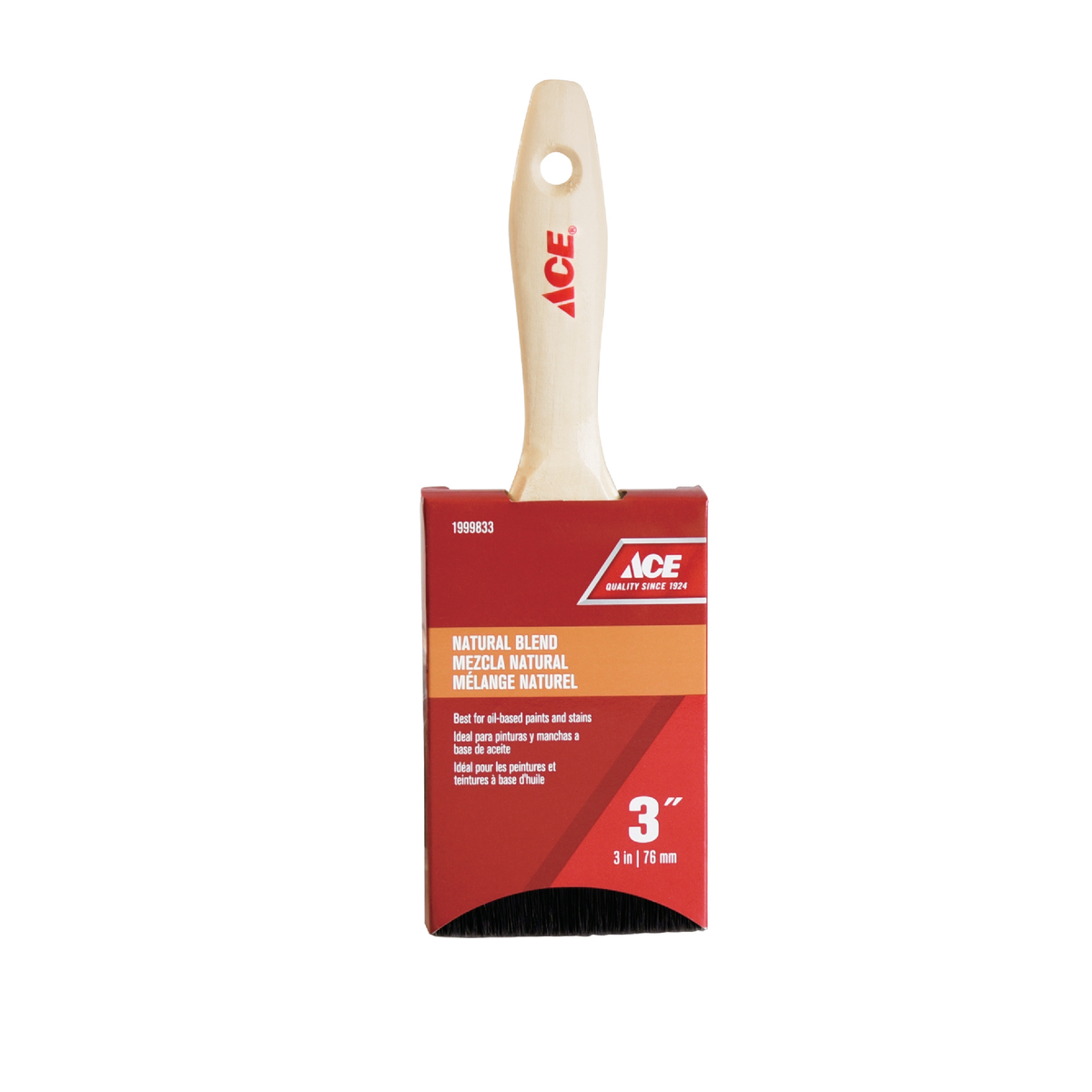 ACE PAINT BRUSH SELECT 3IN NATURAL BLEND WOOD HANDLE