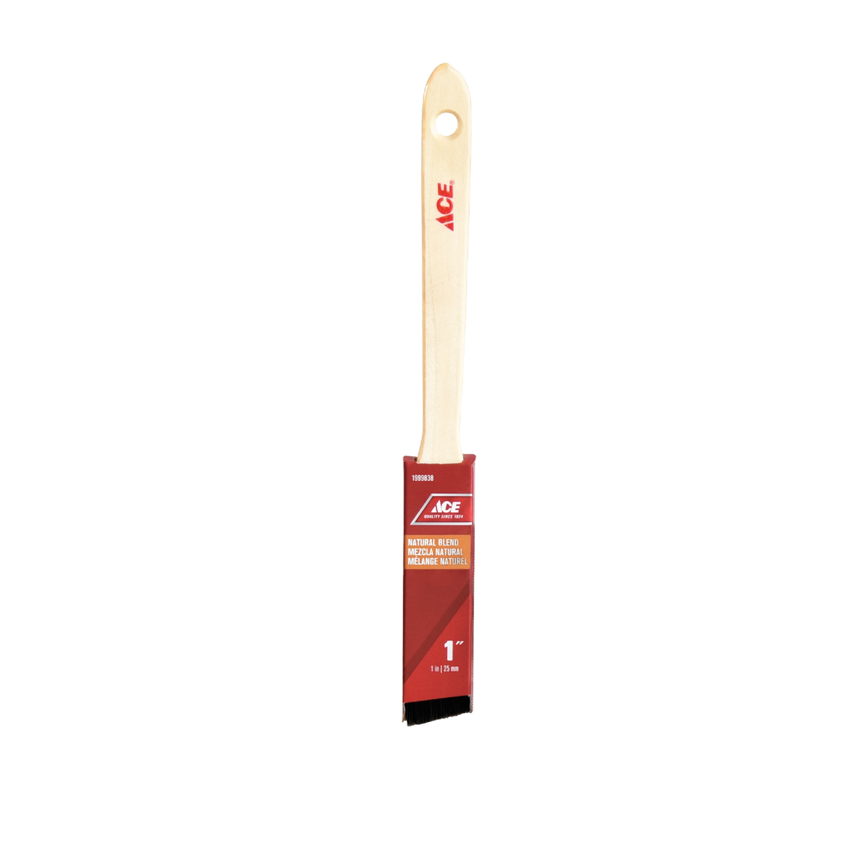 ACE PAINT BRUSH SELECT ANGLED 1IN NATURAL BLEND WOOD HANDLE