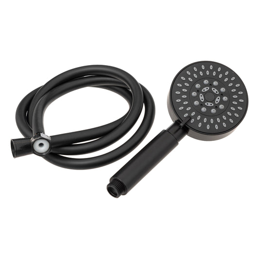 5-Function Black Hand Shower with Hose