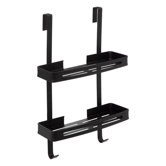 2-Tier Black Aluminum Shower Caddy