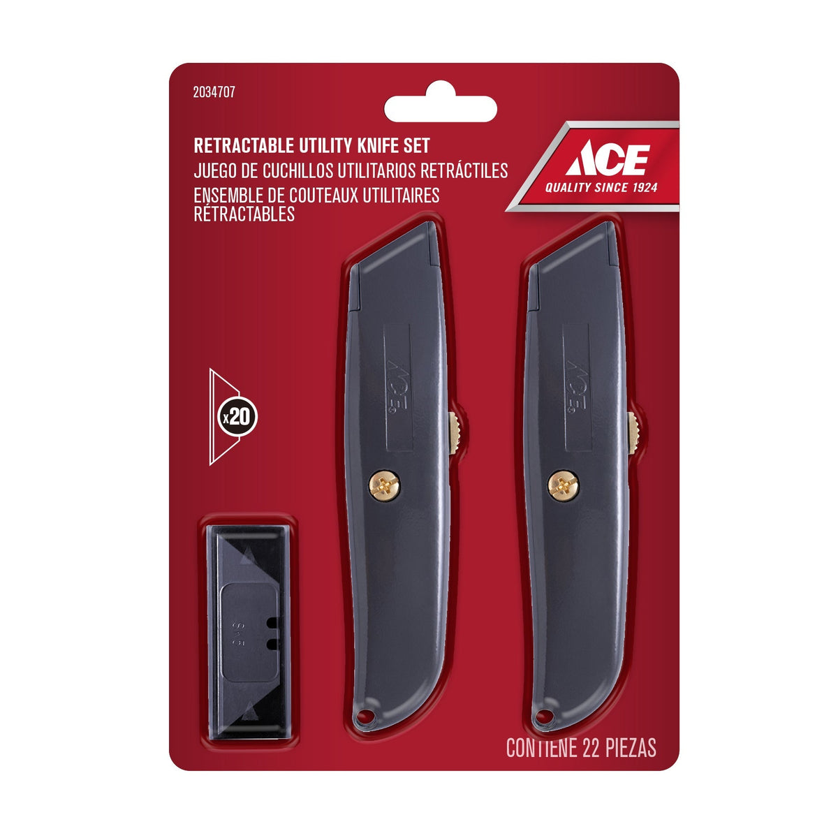 ACE 2PC RETRACTABLE KNIVES SET