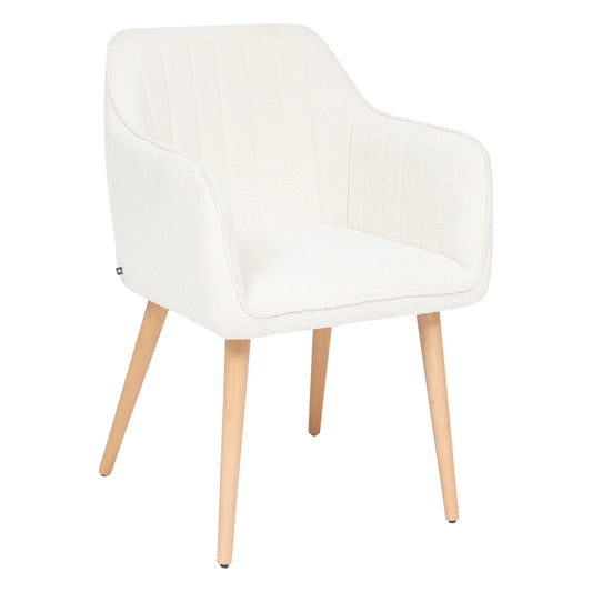Visoca Dining Armchair – White/Natural