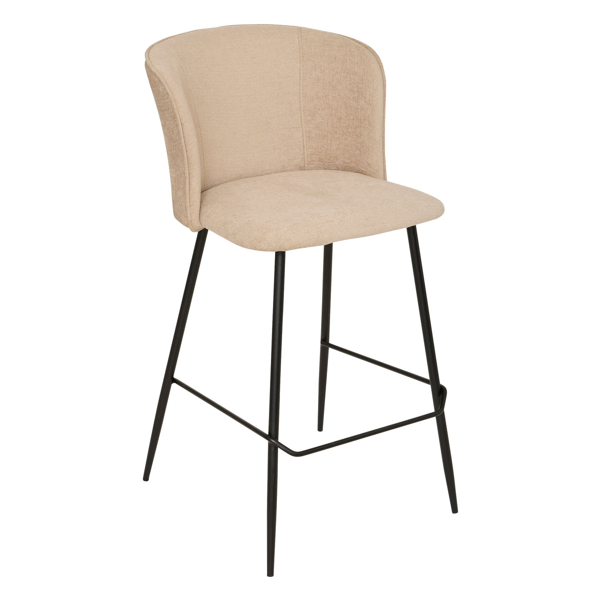 Jasny Chenille Bar Stool – Beige, 65 cm Seat Height
