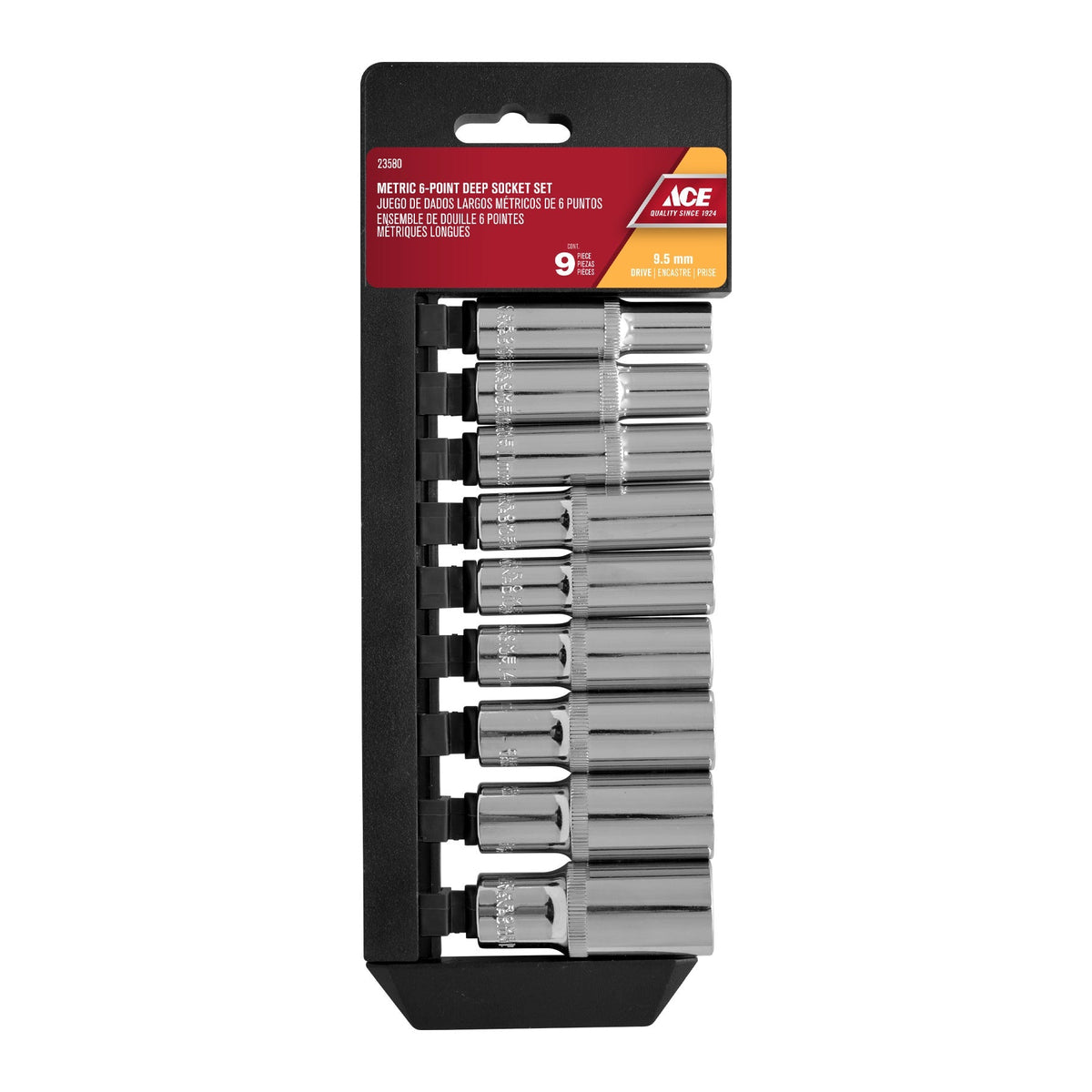 9 PIECE DEEP WELL SOCKET SET 9MM DRIVE ACE