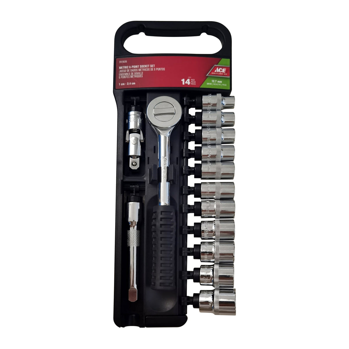 14 PIECE METRIC SOCKET SET 1/2IN DRIVE ACE