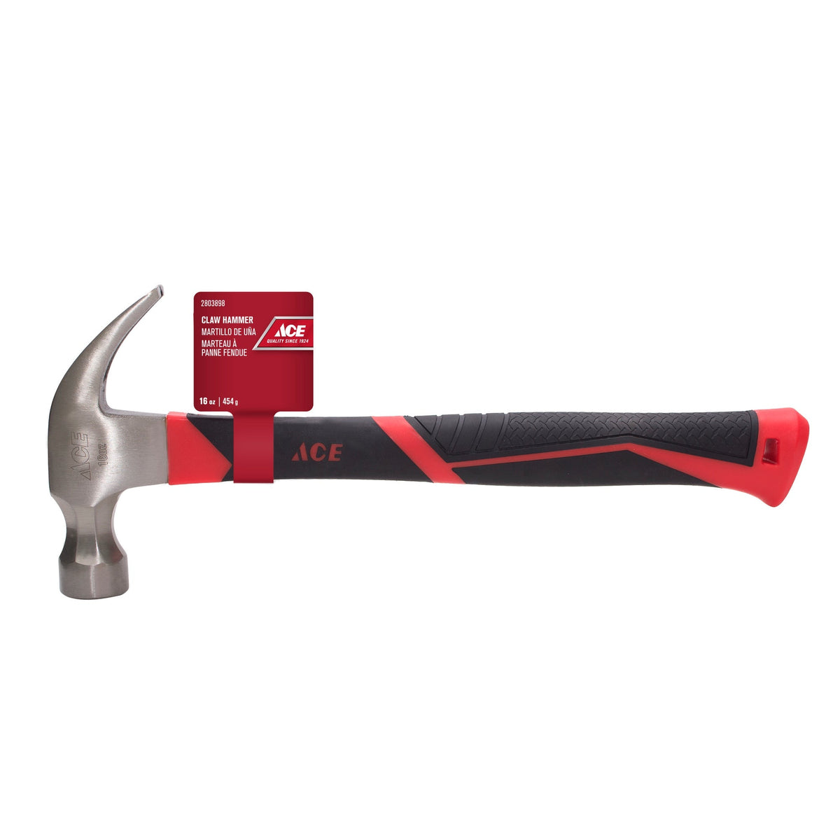 CLAW HAMMER 16OZ (0.45KG) FIBERGLASS HANDLE ACE