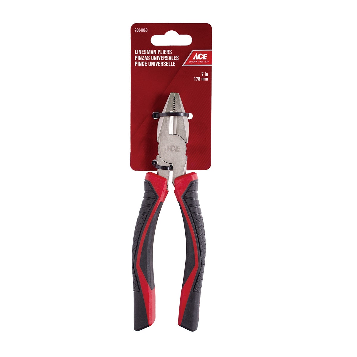 LINESMAN PLIERS 18CM (7IN) TPR GRIP HANDLE ACE