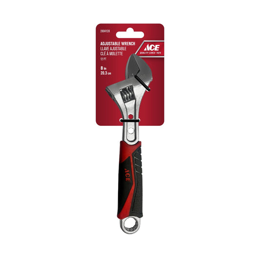 ADJUSTABLE WRENCH 8IN (20CM) TPR GRIP ACE