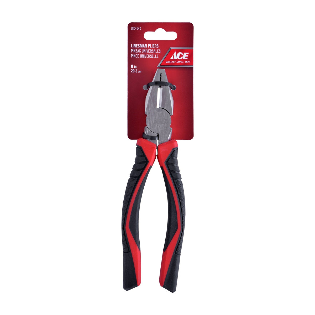 LINESMAN PLIERS 20CM (8IN) TPR GRIP HANDLE ACE