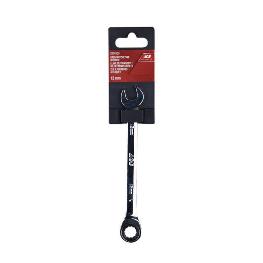 OPEN RATCHETING WRENCH 12MM POLISHED FINISH ACE
