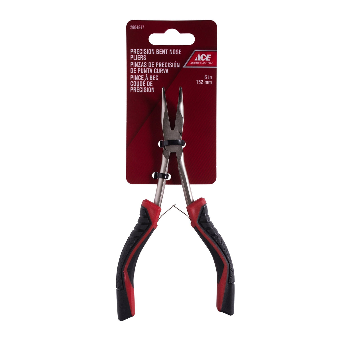 PRECISION BENT NOSE PLIERS 6IN (15CM) TPR GRIP ACE