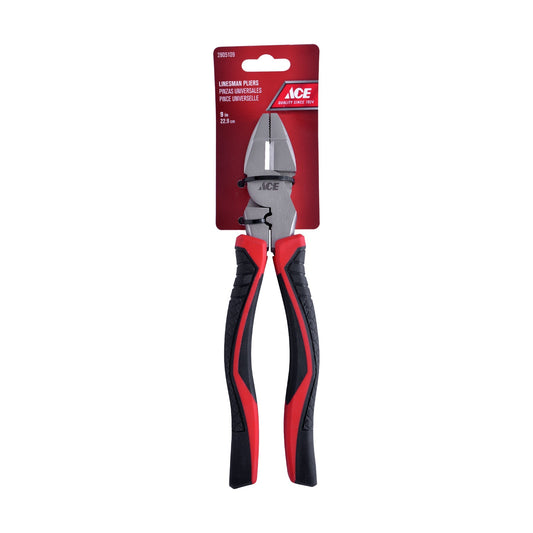 LINESMAN PLIERS 23CM (9IN) TPR GRIP HANDLE ACE