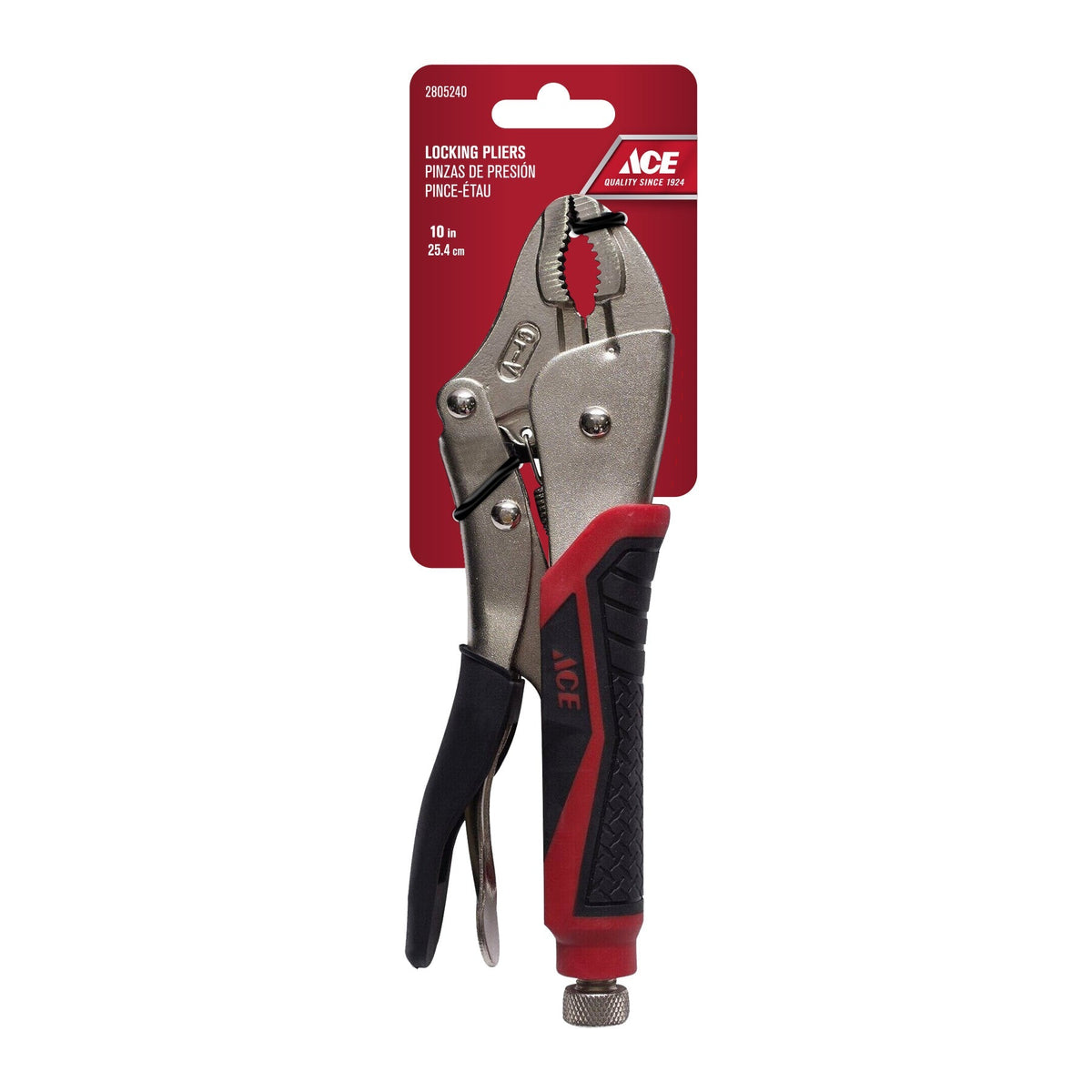 LOCKING PLIERS 25CM (10IN) COMFORT GRIP HANDLE ACE