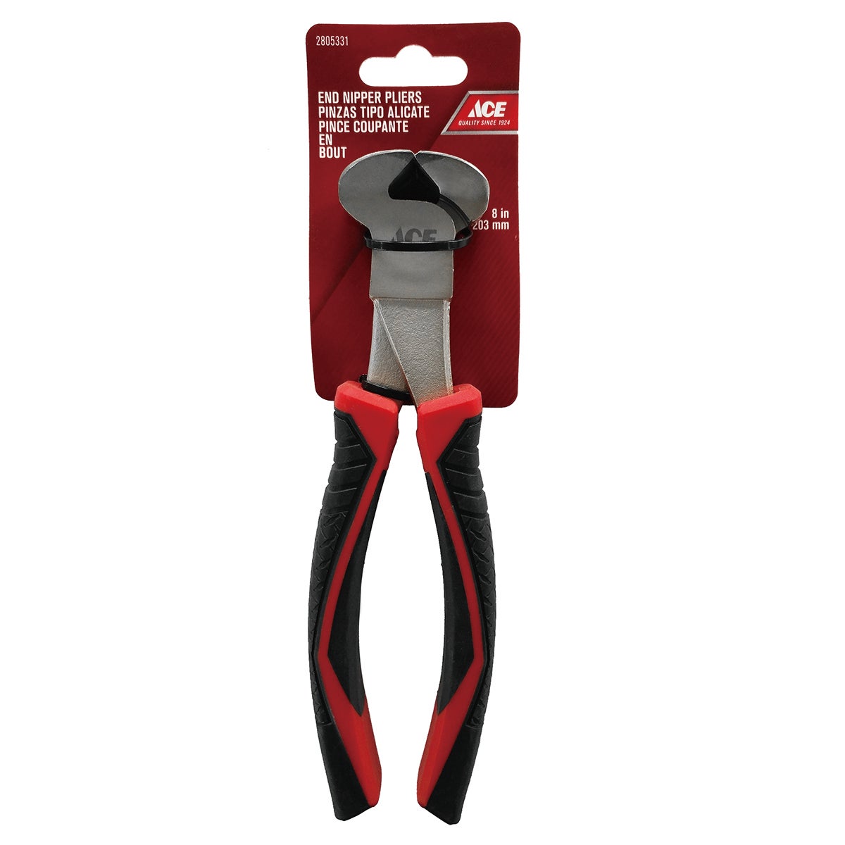 END NIPPER PLIERS 20CM (8IN) TPR GRIP HANDLE ACE
