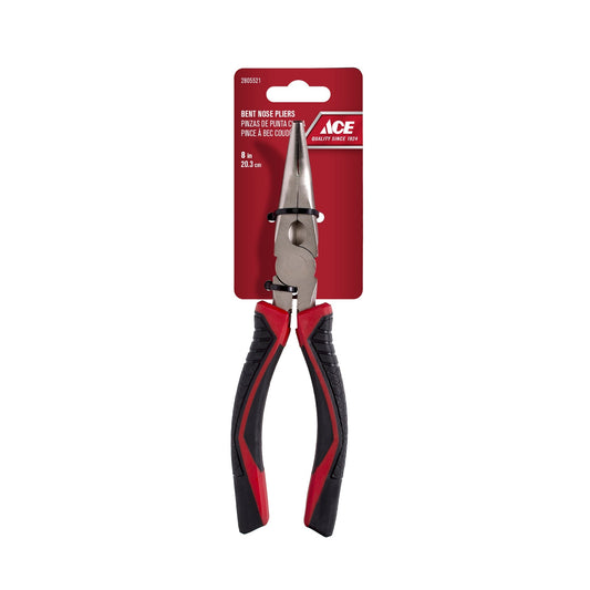 BENT NOSE PLIERS 20CM (8IN) TPR GRIP HANDLE ACE