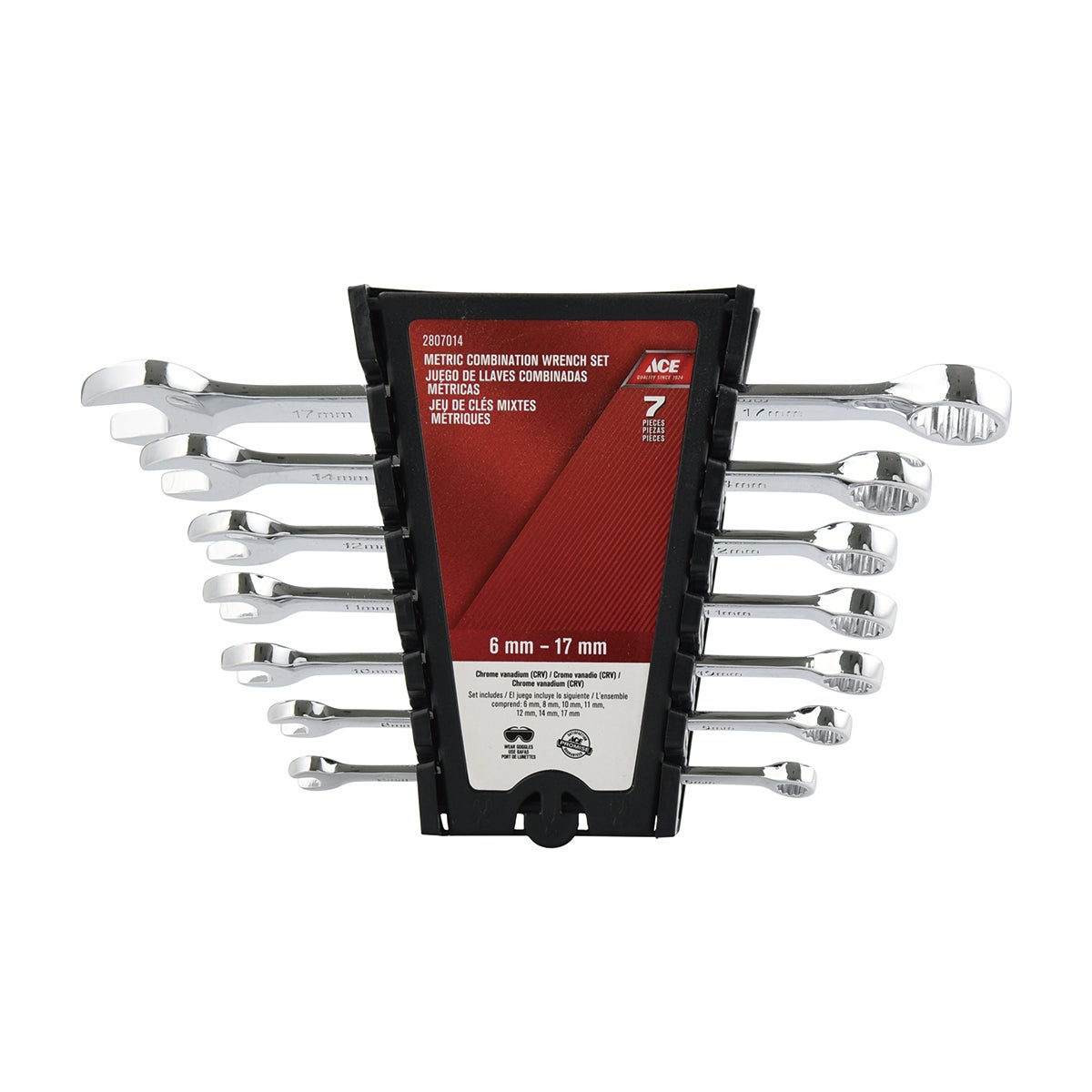 7 PIECE COMBINATION WRENCH SET POLISHED FINISH ACE
