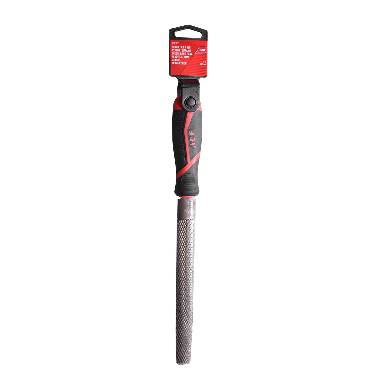 WOOD FILE HALF ROUND 203MM (8IN) DOUBLE CUT TPR GRIP ACE