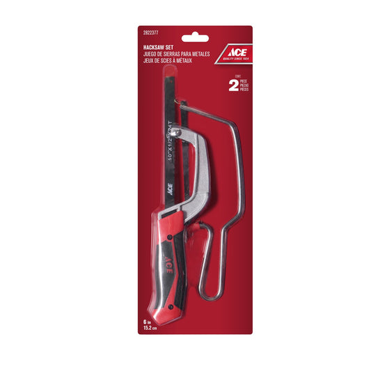 HACKSAW SET 152MM (6IN) WIRE FRAME AND TPR GRIP ACE