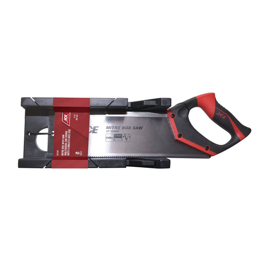 MITRE BOX WITH SAW 305MM (12IN) TPR GRIP ACE