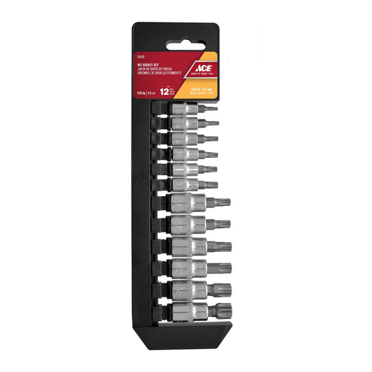 12 PIECE TORX BIT SOCKET SET 1/4IN (6MM) ACE