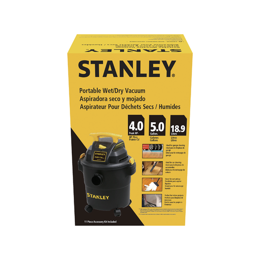 STANLEY 5 GALLON WET/DRY VAC 120V 60HZ