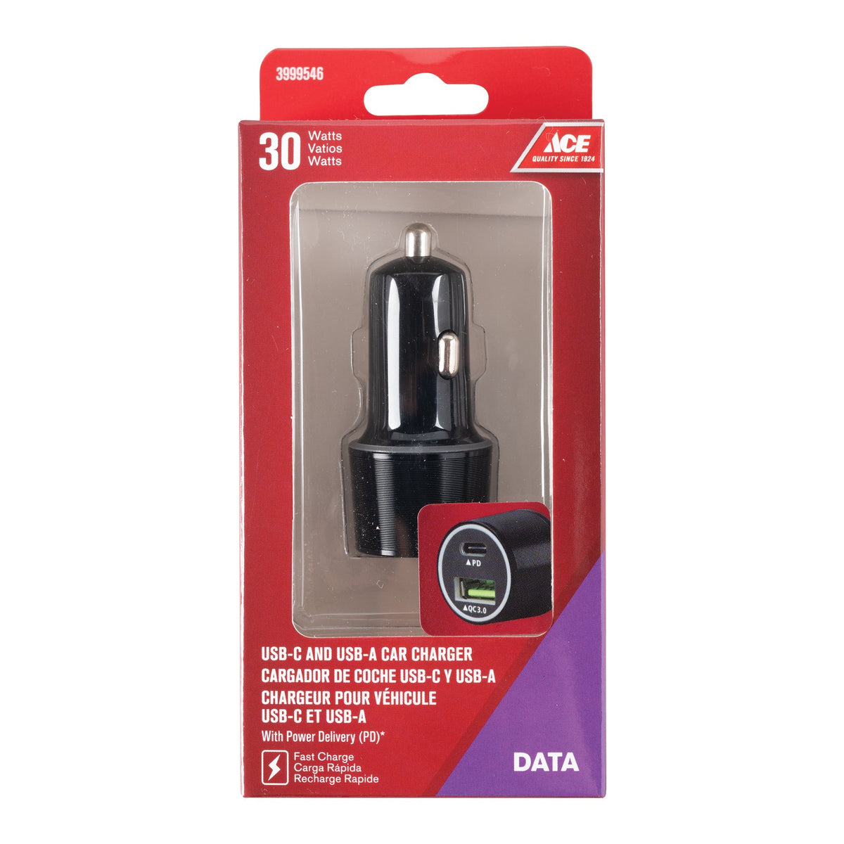 ACE CAR CHARGER 30W