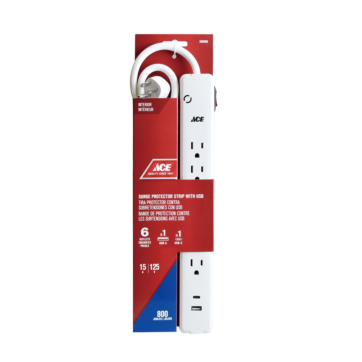 ACE SURGE POWERSTRIP 6 OUTLET WITH USB
