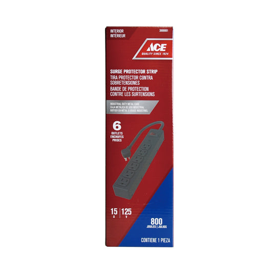ACE 6 OUTLET WITH SURGE METAL BODY HEAVY DUTY