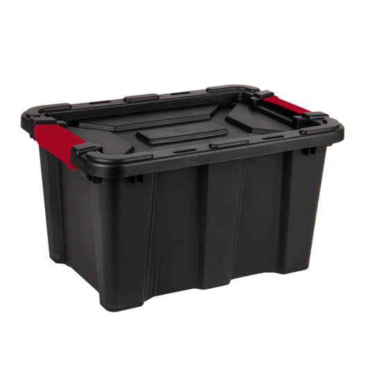 ACE black 25-liter storage box with latching lid