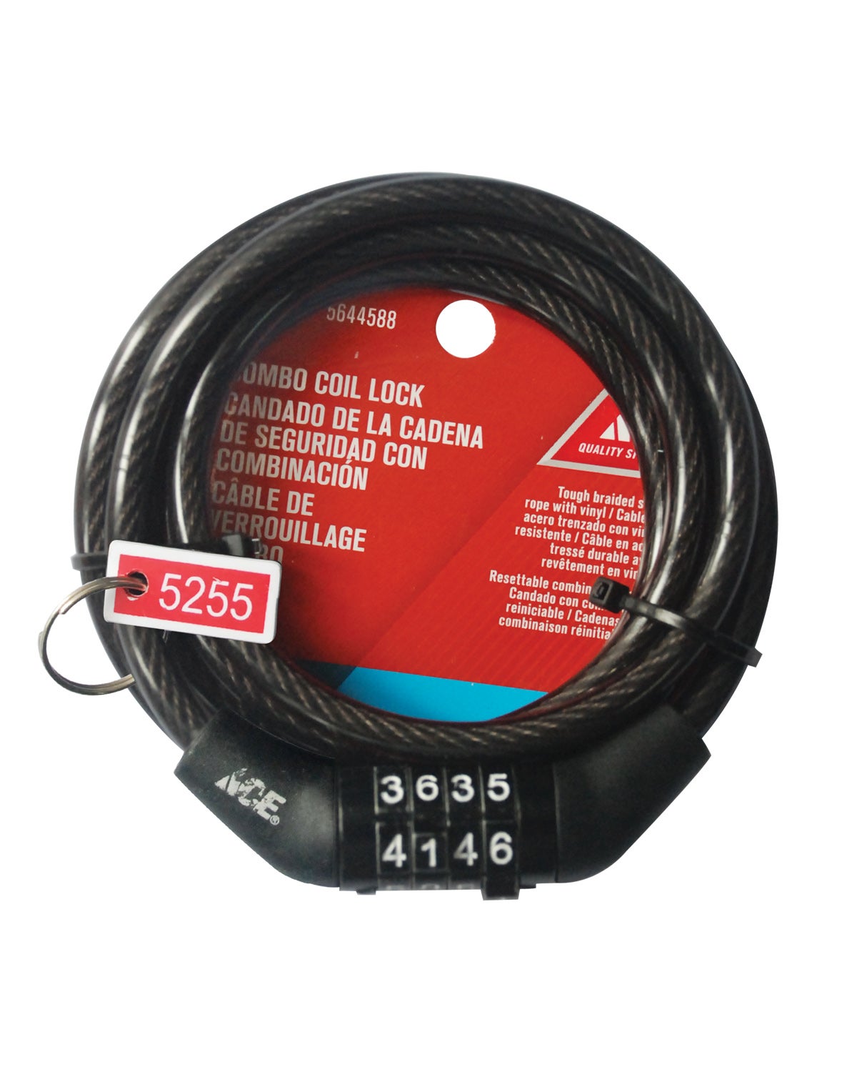 COMBO COIL LOCK 1202CM (4FT) ZINC ALLOY ACE
