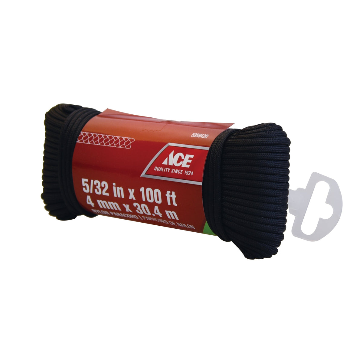 ACE 5/32INX 100FT (0.40CM X 30.48M) BLACK PARACORD