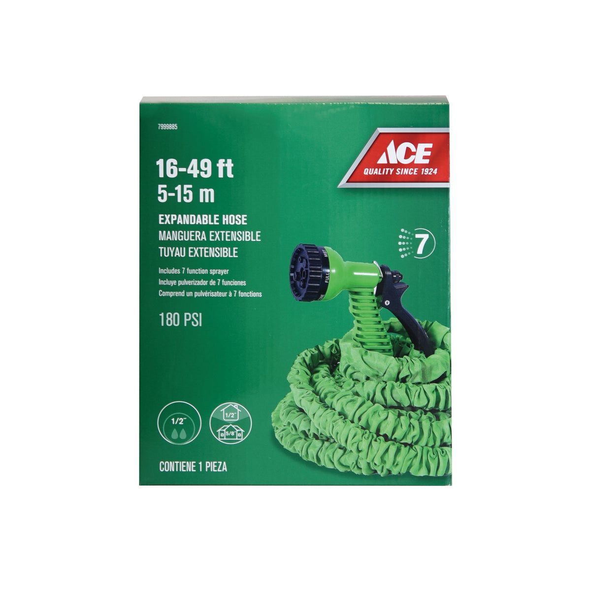 ACE expandable garden hose, 16 to 49 feet