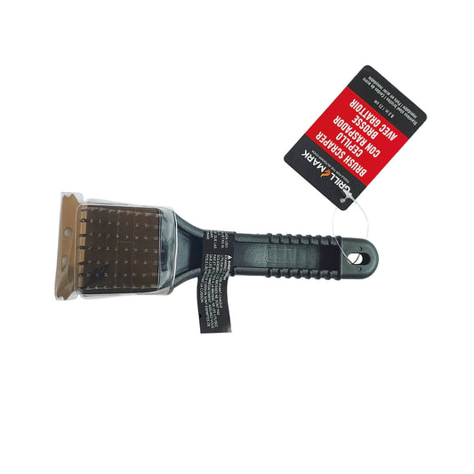 GRILL MARK GRILL BRUSH 22.86CM (9IN) STAINLESS STEEL BRISTLES PLASTIC HANDLE BLACK