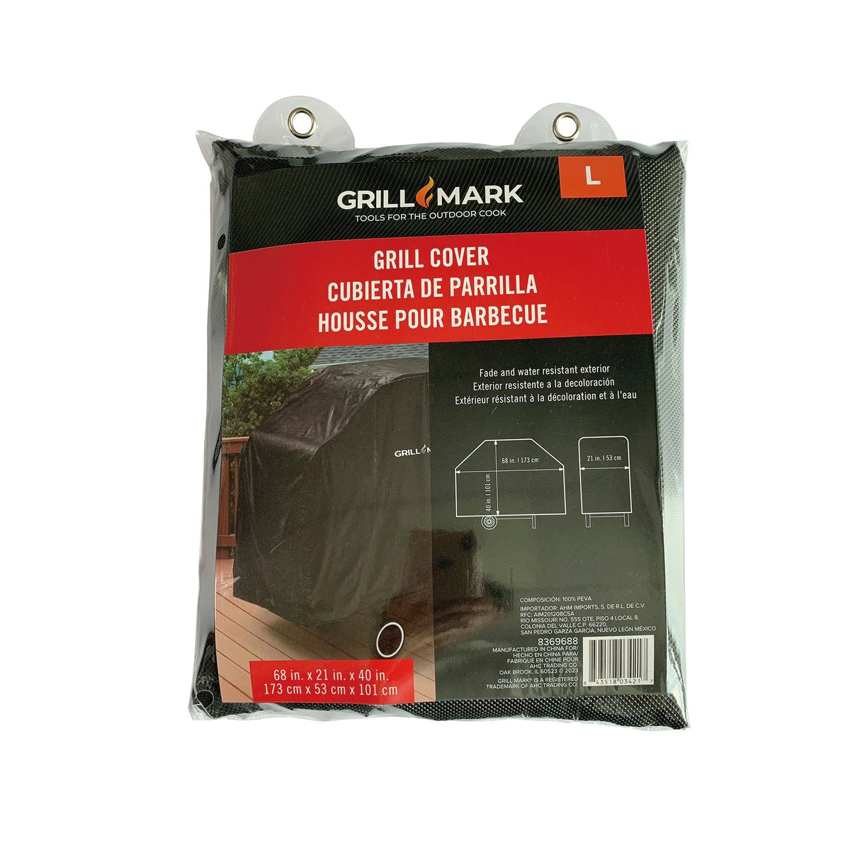 GRILL MARK GRILL COVER 172.72CMx53.34CMx101.60CM (68INx21INx40IN) PEVA